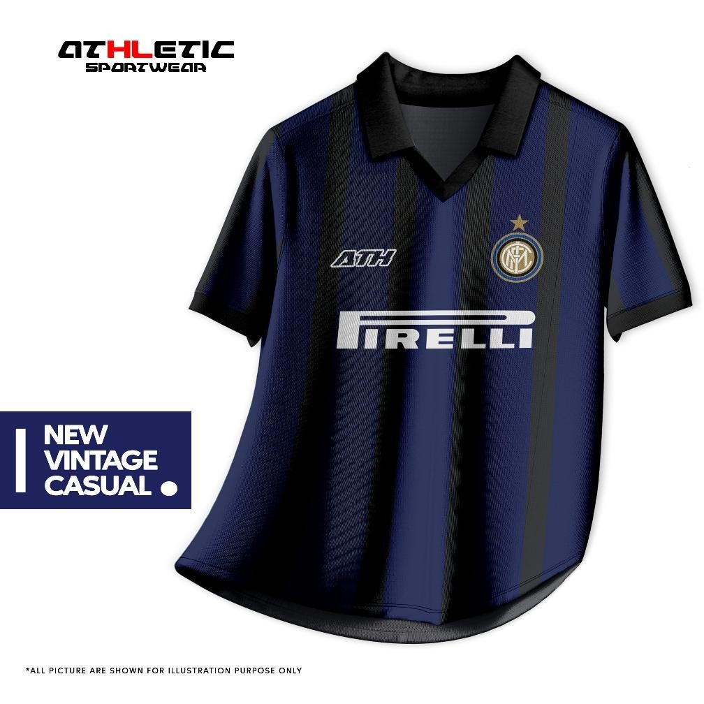 ATHLETIC SPORTWEAR - Jersey Vintage Bola Fantasy Inter Milan Home 2013-14 Fullprinting Casual - Atas