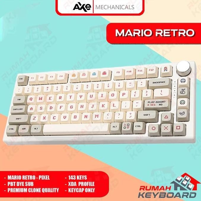 KEYCAP - KEYCAPS - XDA - MARIO RETRO - PIXEL - PBT - DYE SUB