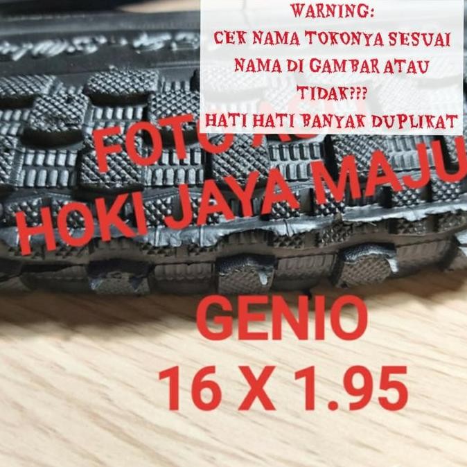 Promo ban luar sepeda 16 x 1.95 195 52 - 305 genio united ori black hitam COD