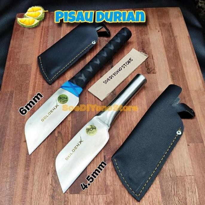 Golden X Durian Knife Stainless Steel 304 Pisau Durian Tajam Tebal Full Tang Anti Karat Original Kit