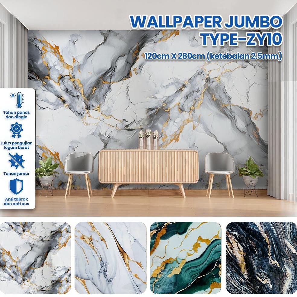 Wallpaper Foam 3D Wallpaper Dinding Marmer Mewah Elegant Wpc Stiker Dinding Wallpaper Pvc aSt