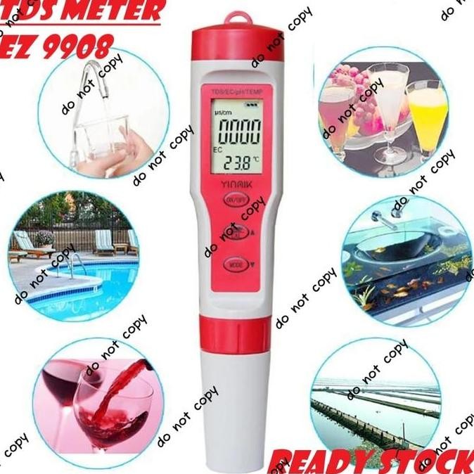 EZ9908 PH TDS EC Temperature Meter Tester Suhu Hidroponik EZ-9908