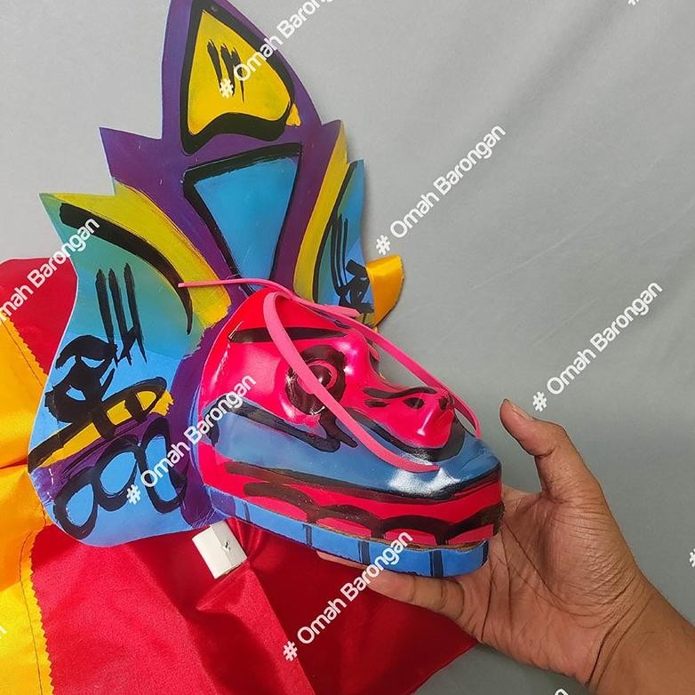 Ct_C1077 Barongan Anak Mainan Caplokan Spon Ukuran Kecil Motif Kayu Devil Rwe-45