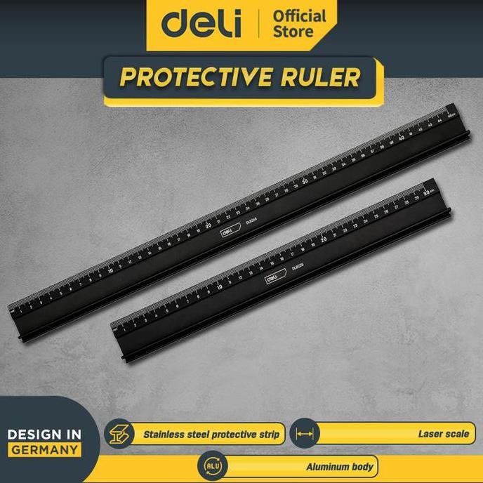 

Deli Penggaris Safety / Protective Ruler 450 & 500mm DL82XX