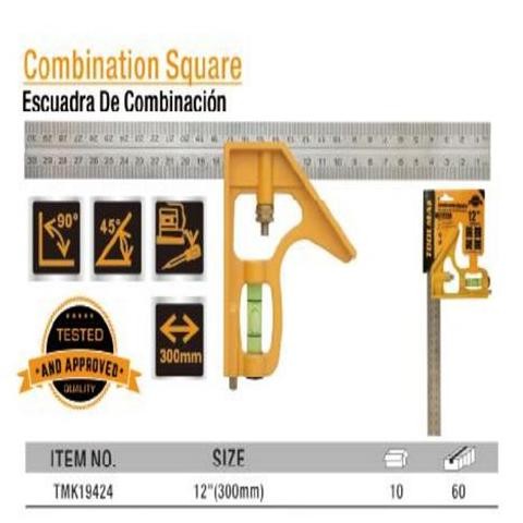 

TOOLMAK Penggaris Siku Tukang Waterpas 12in 300mm TMK19424