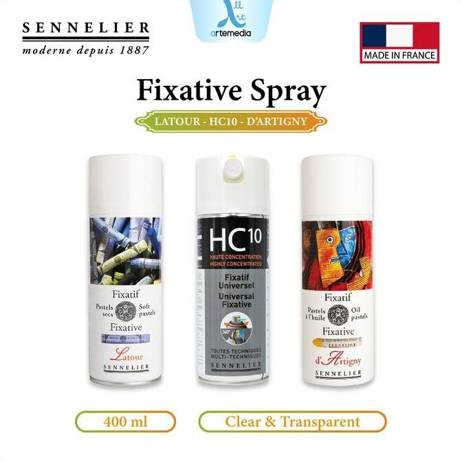 Sennelier Aerosol Fixative Spray Fiksatif Cat Pelindung Karya Lukis
