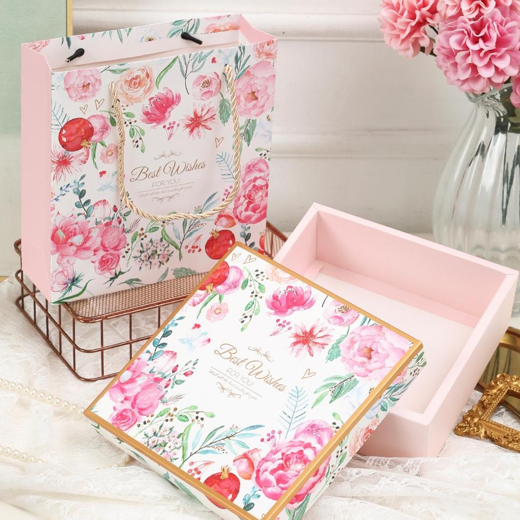 

Ready_Stock_Cod 20X20X6 Premium Hampers Gift Box Marble Goodie Bag / Kotak Kado Tas Hadiah Er-6