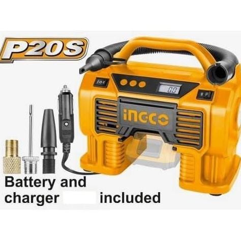 BEBAS ONGKIR - Mini Compressor Angin Baterai Cordless 20 Volt INGCO Tipe CACLI2002