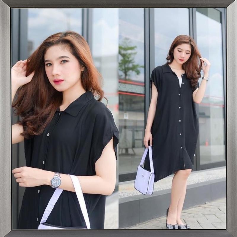 Diskon LUNA Kemeja oversize baju wanita kekinian daster dress remaja korean style rayon jumbo XBP-90