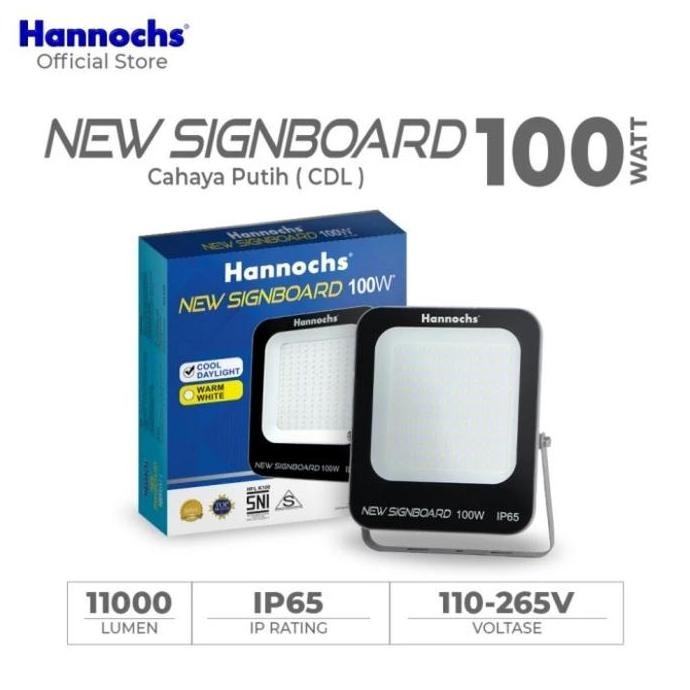 BEBAS ONGKIR - Hannochs Lampu Sorot LED Flood Light Signboard 100 Watt - Bergaransi