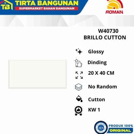 ROMAN KERAMIK 20 X 40 W40730 BRILLO COTTON KERAMIK DINDING KW 1 Kayu