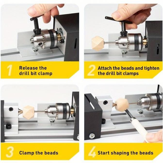 mesin bubut kayu mini-wood working mini beads lathe-kerajinan kayu