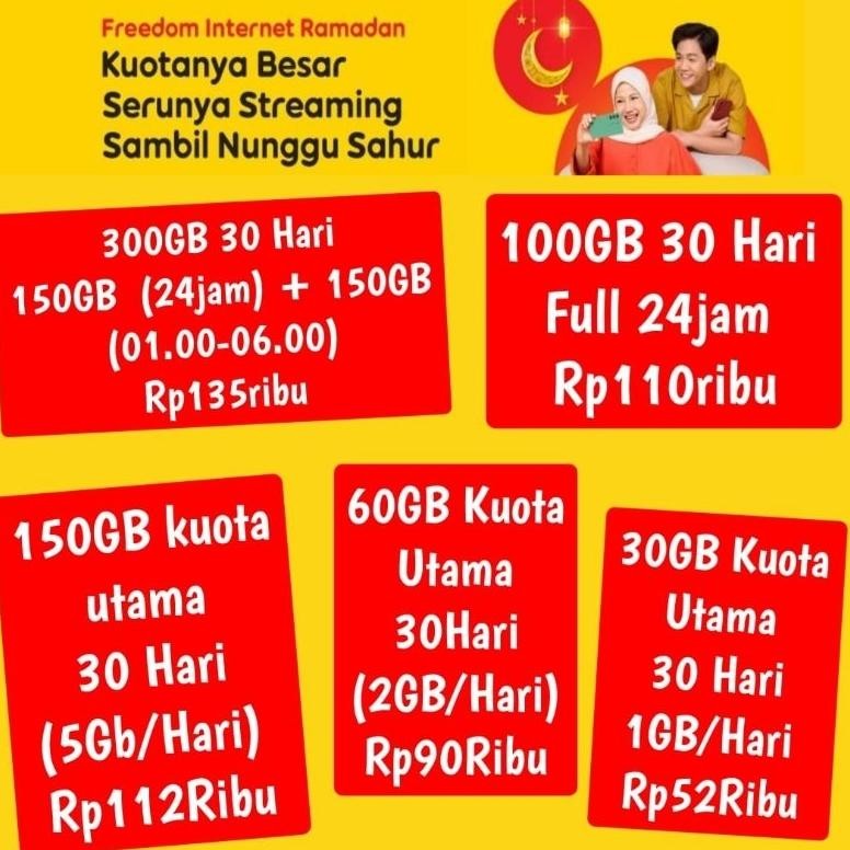 Kuota Indosat 100Gb 150Gb 300Gb Tanpa Cek Nomor Tanpa Unreg