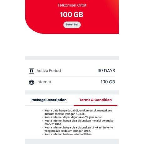 Kuota Internet Isi Ulang Telkomsel Modem Orbit 100Gb 50Gb 30Gb 10Gb | Modem Orbit / Modem Telkomsel 