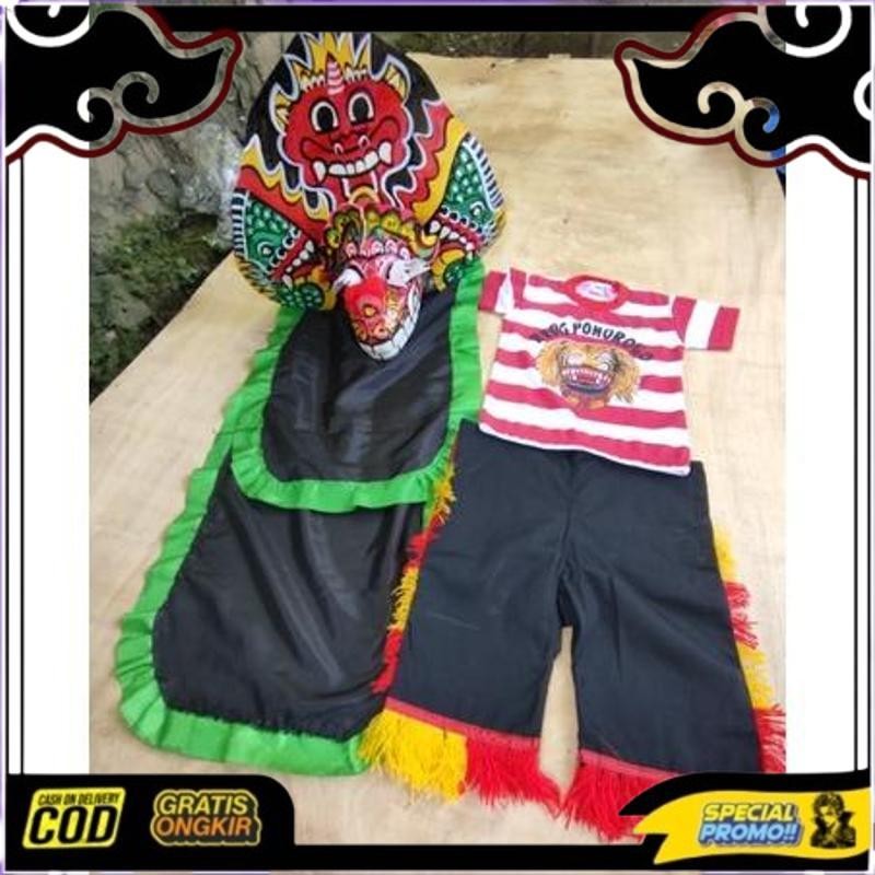 OFFER DISCOUNT 1 PAKET STELAN BAJU REOG + BARONGAN BESAR KAIN PANJANG | SET BAJU REOG DAN CAPLOKAN