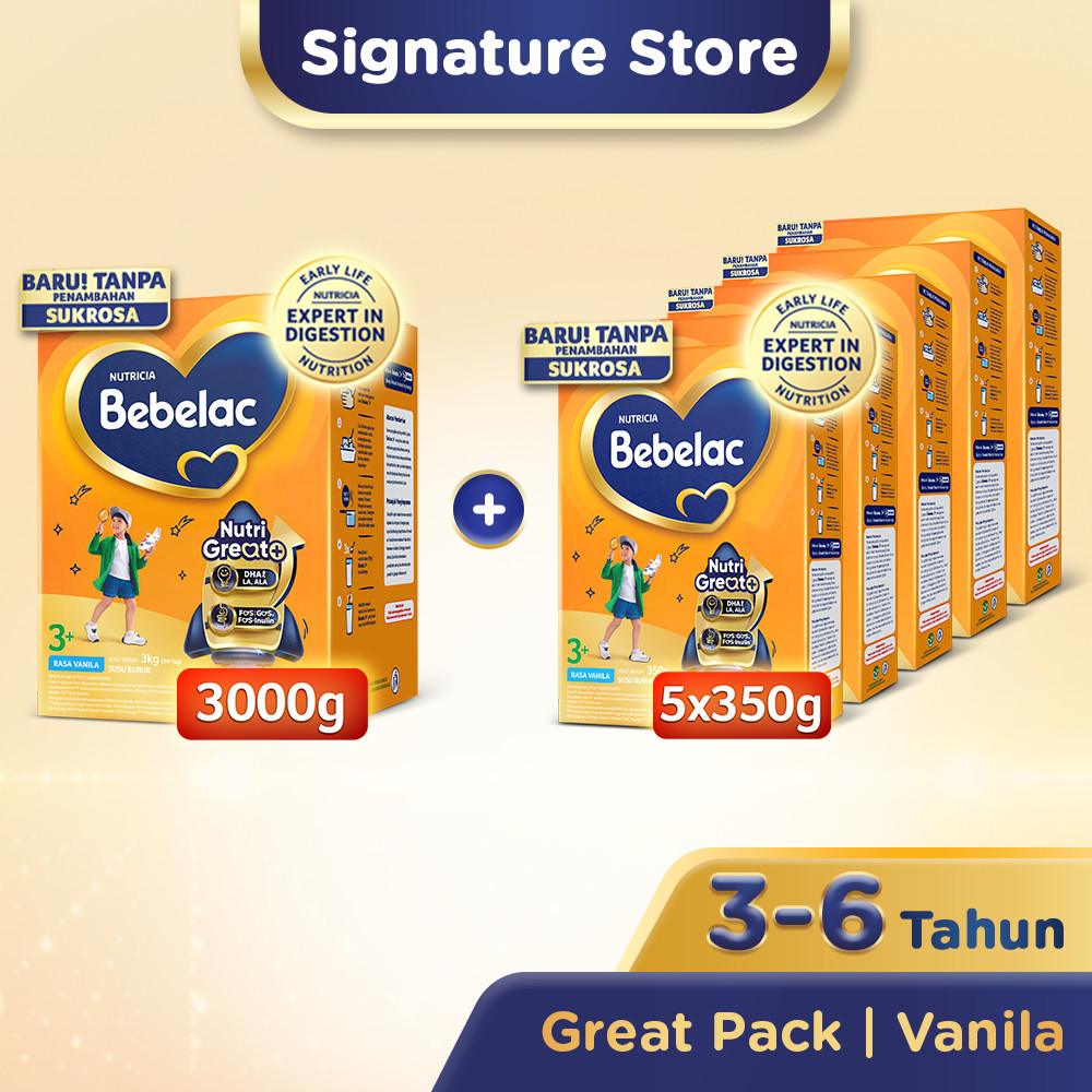 [Bebelac Great Pack] Bebelac 4 / Bebelac 3+ Vanilla 3000 GR + Bebelac 4 / Bebelac 3+ Vanilla 350 gr 