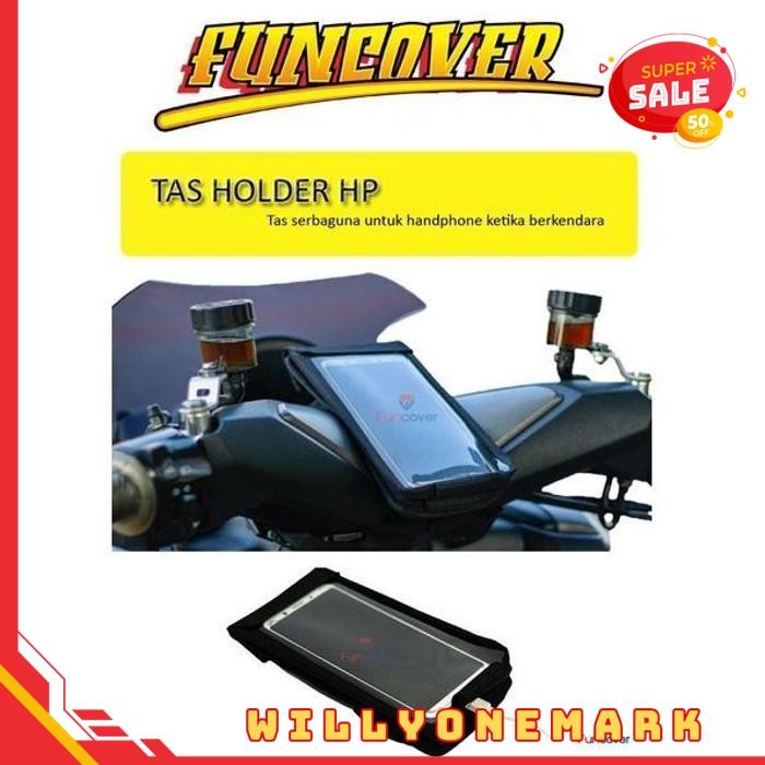 TAS HP SMARTPHONE WATERPROOF HOLDER MOTOR TALI OJEK ONLINE ANTI AIR GMD FUNCOVER PRODUK TERBAIK