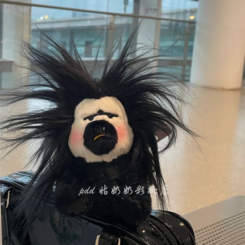 Boneka Plush Monk Berwajah Putih Gaya Baru Gantungan Kreatif Niche Mainan Lucu Jelek diy yang lucu