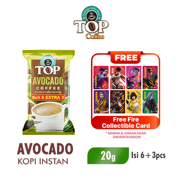 Top Coffee Kopi Instan Avocado 22 gr isi 6 + 3 pcs Free Collectible Card