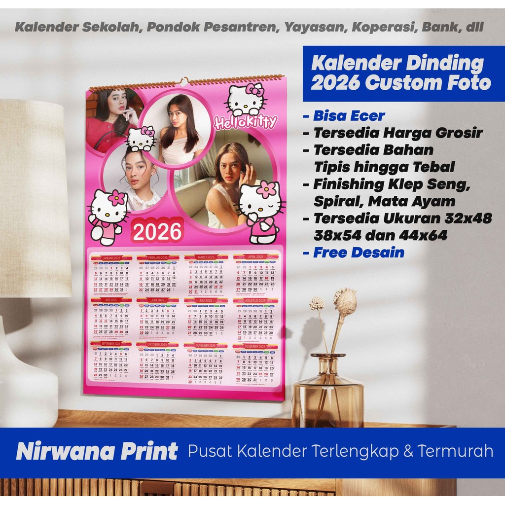 

2026 Kalender Dinding Karakter Kartun