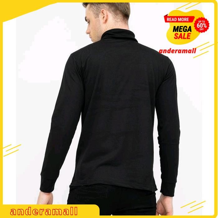 KAOS TURTLENECK PRIA HITAM LENGAN PANJANG BAJU TURTLE NECK LEHER TINGGI PREMIUM STYLE KOREAN POLOS P