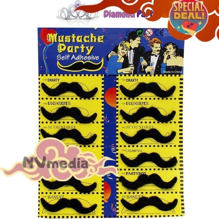 Flash Sale Kumis Palsu Hitam 1 Model  Isi 6Pcs Dan 12Pcs (Kumis Palsu Pria / Kumis Palsu Anak / Kumi