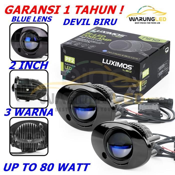 NZG Lampu Biled Foglamp Mobil Toyota Avanza Honda Brio Nine Luximos LED PF2 80 Watt 2 Inch Putih Kun