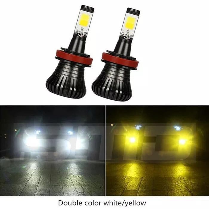 NZG Lampu LED Kabut Fog Lamp H11 / H8 / H16 2 Warna PUTIH + KUNING Mobil