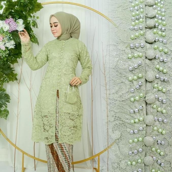 Oneset Kebaya Kondangan(Busui Friendly)Kebaya Tunik Kurung Brokat