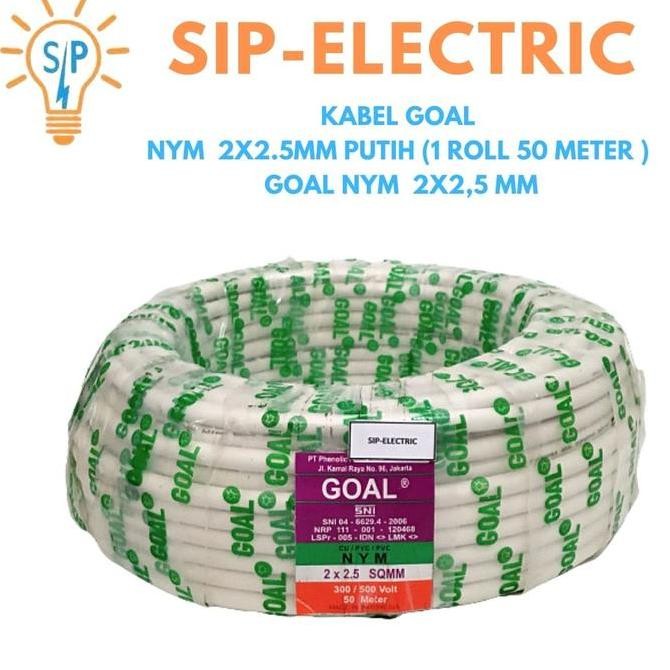KABEL GOAL NYM 2X2.5MM PUTIH (1 ROLL 50 METER ) /GOAL NYM 2X2,5 MM
