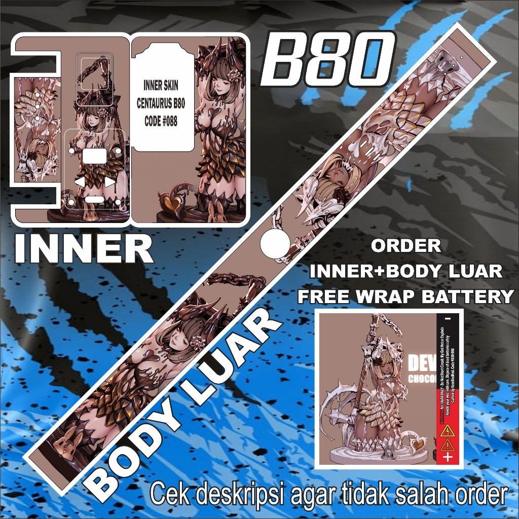 

*New Model* Stiker B80 88 Garskin Stiker Custom Case Laminasi Tebal COD