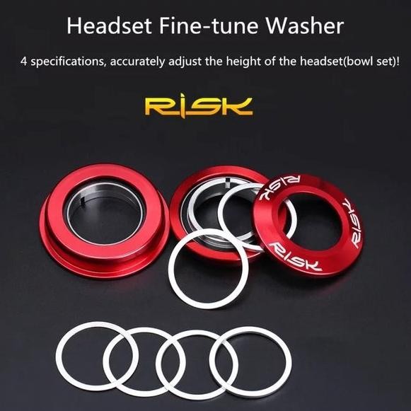 Premium Risk Ring Headset 6Pcs Spacer  Fork Bahan Alloy Bearing Stem Aluminium Washer Ra132 Bike Sep