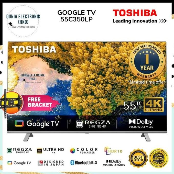 TERLARIS - TOSHIBA 55C350LP SMART TV 55 INCH GOOGLE TV UHD 4K HDR toshiba 55c350