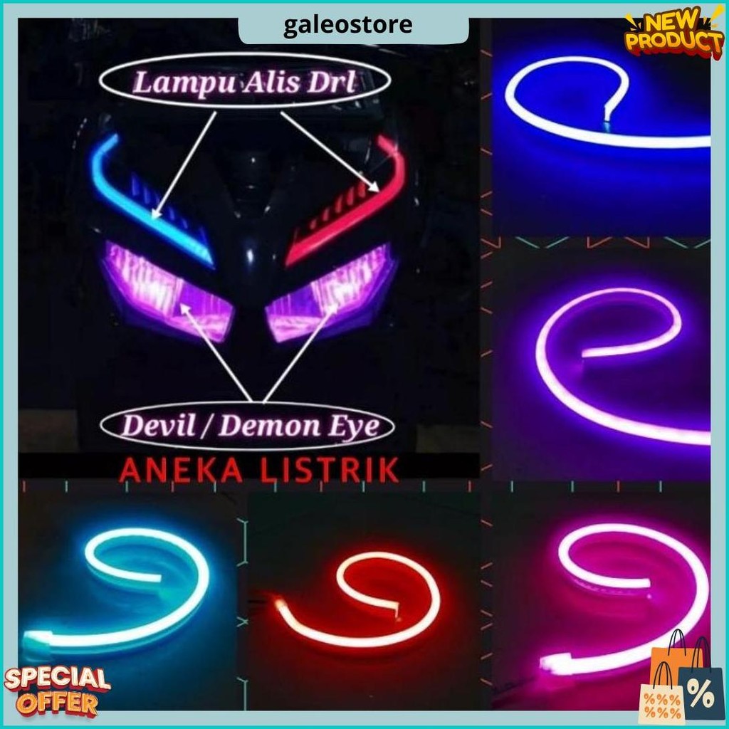 Neon Flex Lampu Led Selang 1M-5M Kualitas Premium Dc 12V / Lampu Alis Motor Mobil / Lampu Led Fleksi