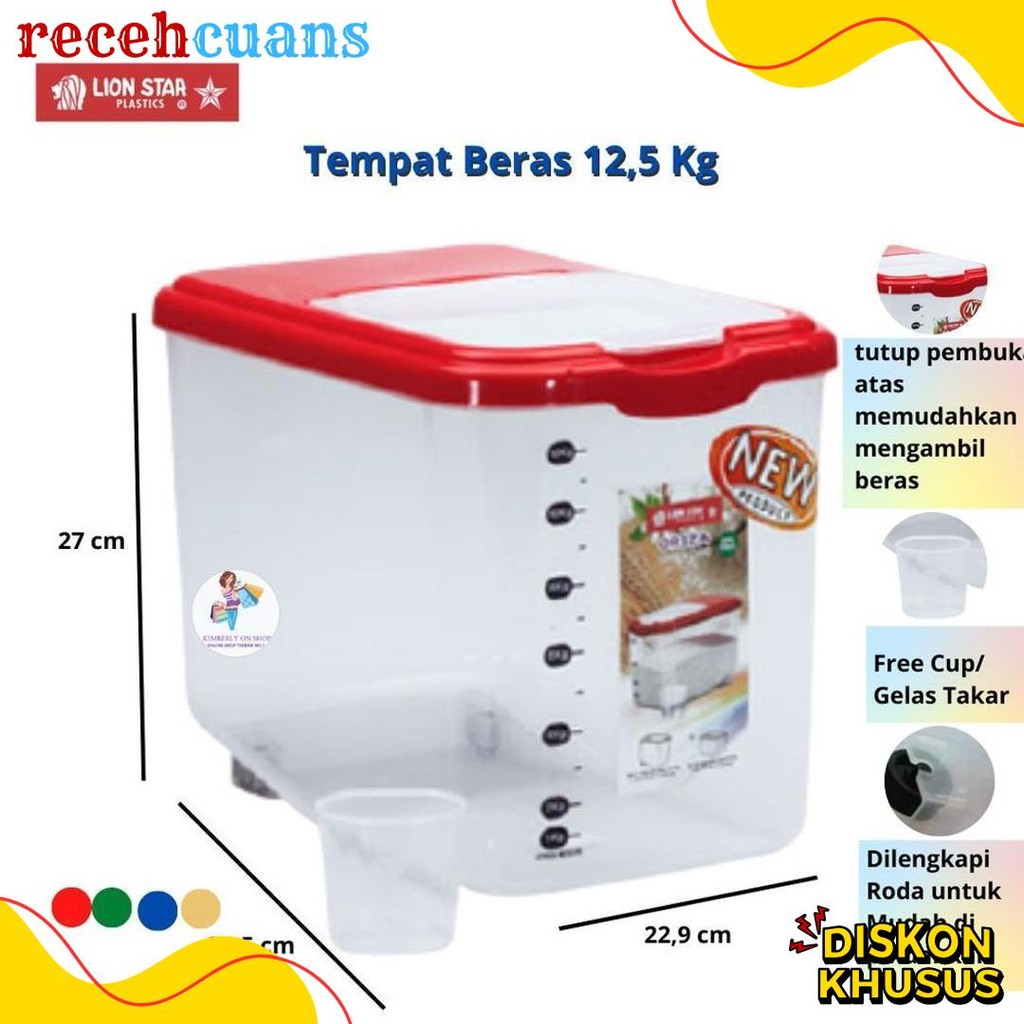 50% Off Kotak Beras Tempat Beras Oriza Rice Box 12,5Kg Rb 17 Lion Star