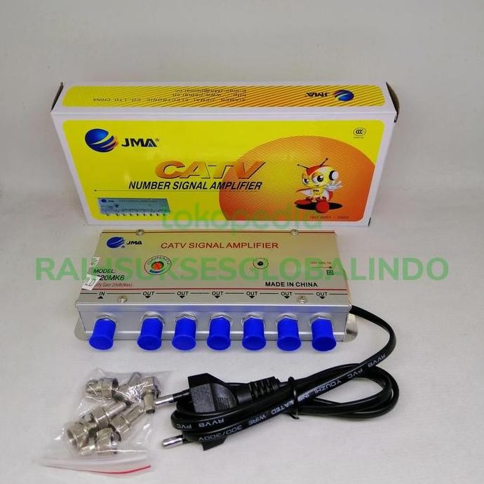 Boster Antena Tv /Penguat Sinyal Tv 6Way(Spliter)