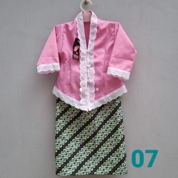 DF205>> Setelan Kebaya Anak Paud SD /Kebaya Kartini /Kebaya Putih/ Size M