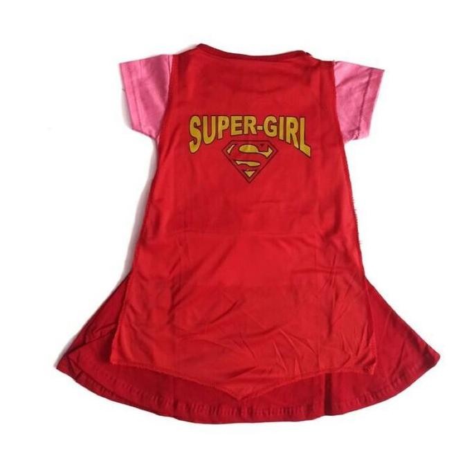 DB74>> KOSTUM  SUPERGIRL PINK ANAK PEREMPUAN / DRESS KOSTUM SUPERGIRL