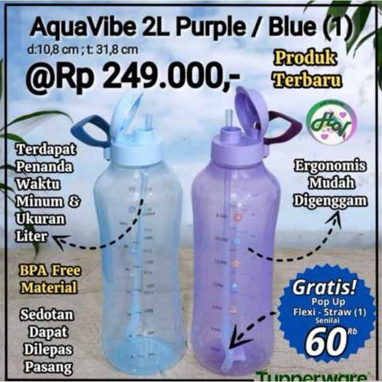 AquaVibe (eco botle 2L) Tupperware Tempat Minum