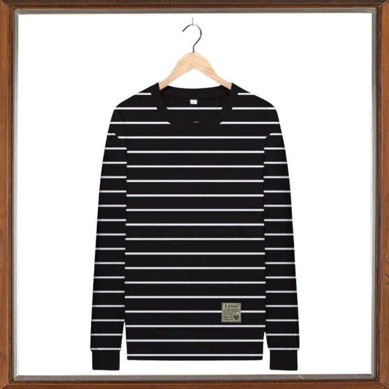 Diskon Gede Sc Kaos distro stripe salur belang belang garis garis lengan panjang pria DZK-90