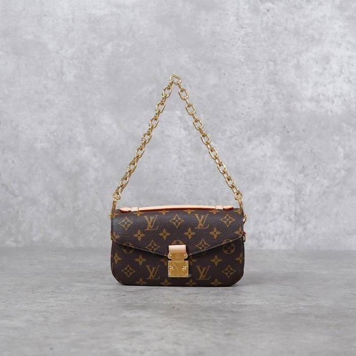 VBS Tas LOUIS VUITTON LV METIS EASTWEST MONOGRAM BROWN CHAIN SHOULDER BAG 100% ORIGINAL