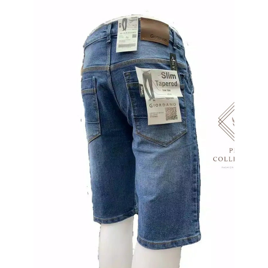 Celana Jeans Pendek Pria Giordano Stretch Denim