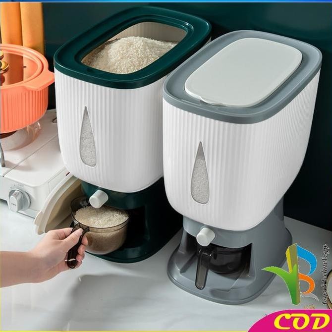 [COD] RB C360 Dispenser Beras 10 KG Rice Dispenser Tempat Wadah Penyimpanan