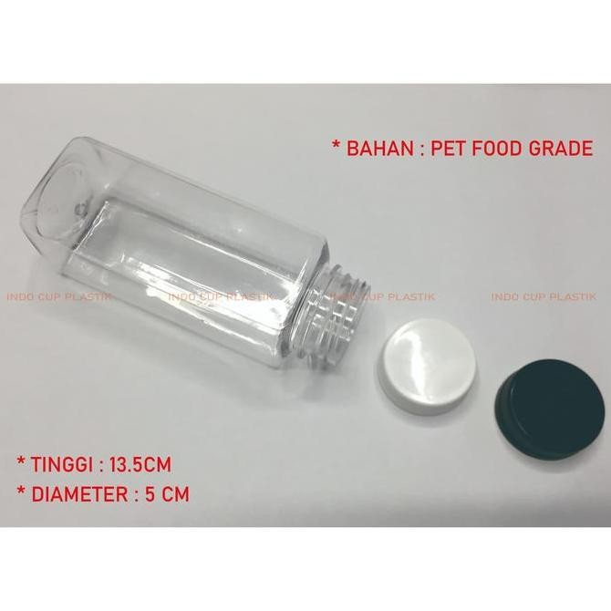 Botol Kale Kotak 250 ml Tebal / Botol Plastik Kale 250 ml Tebal (26gr)