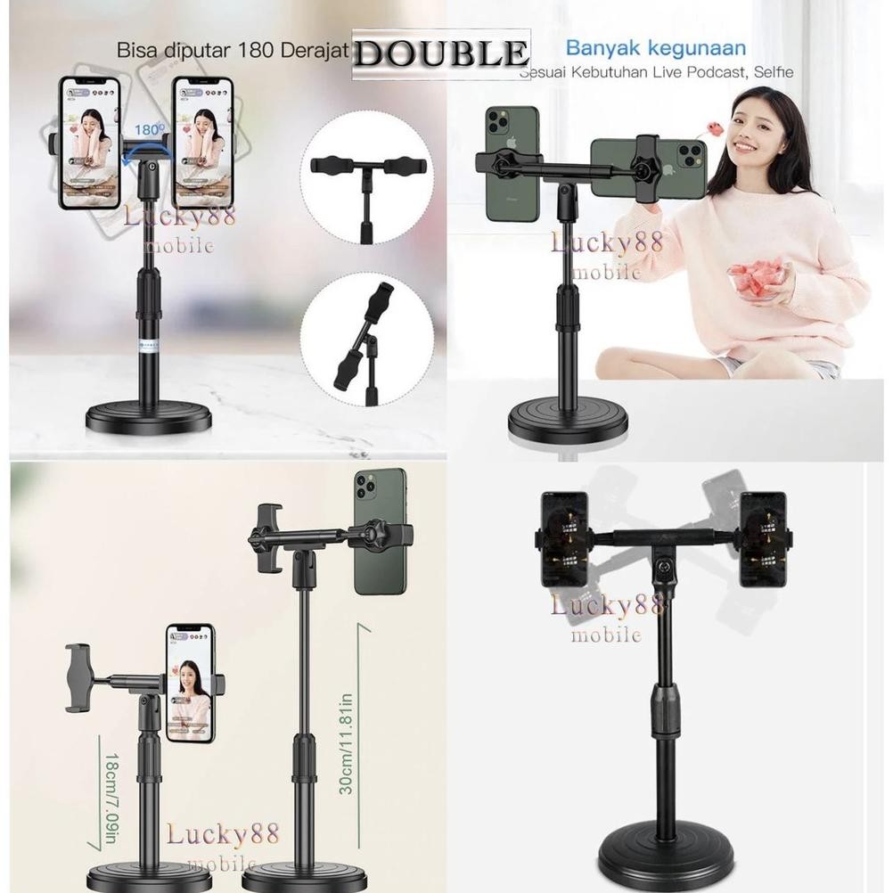 Terbaik MOTOQIA Phone Holder Ring light 16cm+Tripod +3 Holder HP Ring light Tripod Mini Stand HP Liv