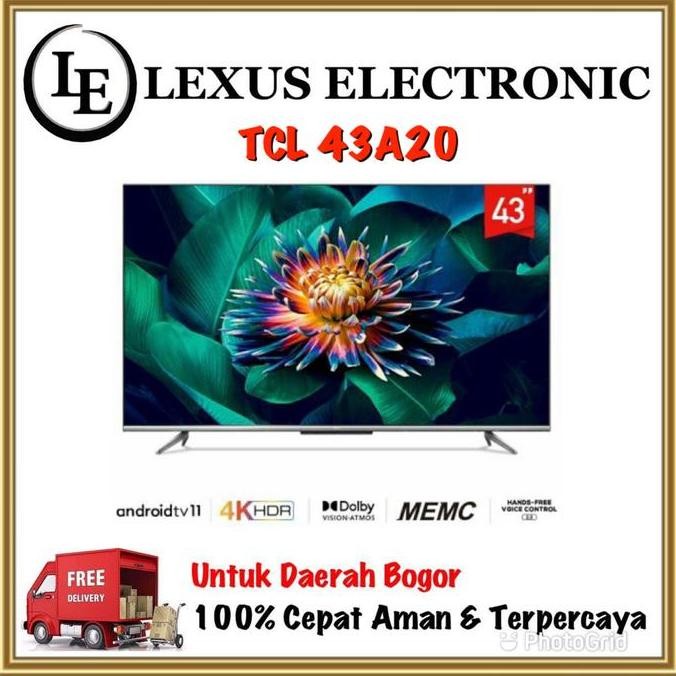 BEBAS ONGKIR - TCL ANDROID TV 43 INCH | 43A20 | A20 | ANDROID 11