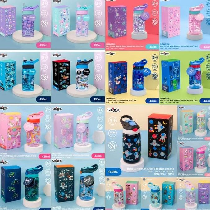 BOTOL MINUM WATERBOTTLE SMIGGLE SEDOTAN SILIKON 430ML DAN 750ML