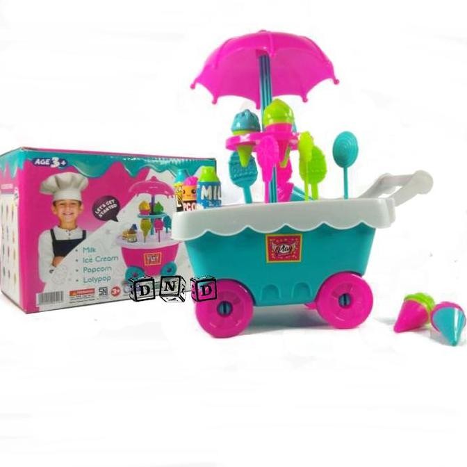 Mainan Anak Ice Cream Store Play Set Gerobak Penjual Es Krim IM-3202