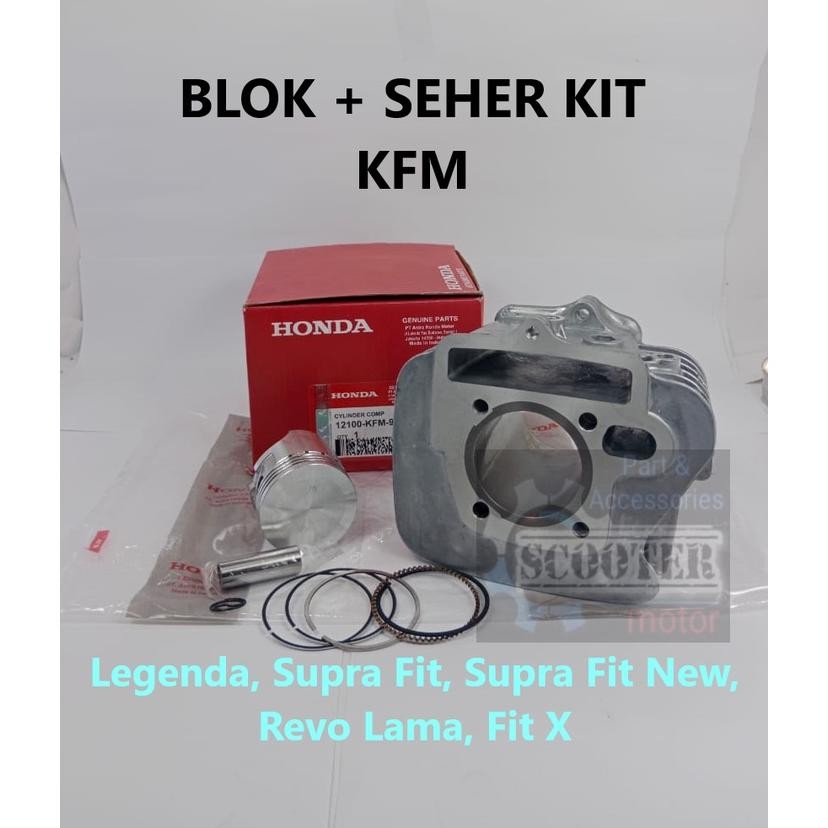 BLOK SEHER KFM + PISTON KIT HONDA LEGENDA, SUPRA FIT, SUPRA FIT NEW, REVO LAMA ,SUPRA FIT X KUALITAS