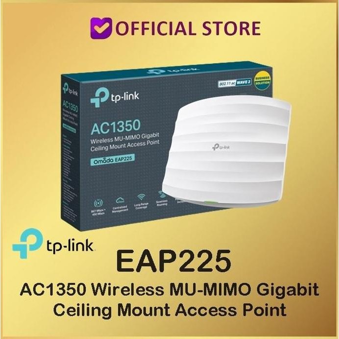 TERLARIS - Tp-LIink EAP225 AC1350 Wireless Dual Band Gigabit Ceiling Mount EAP225